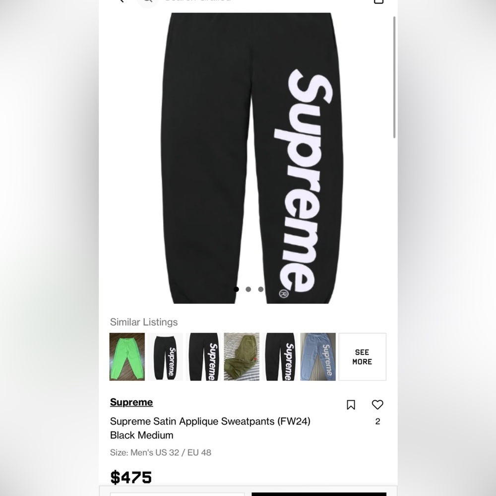 Supreme unisex sweatpants fw24 - Picture 7 of 7